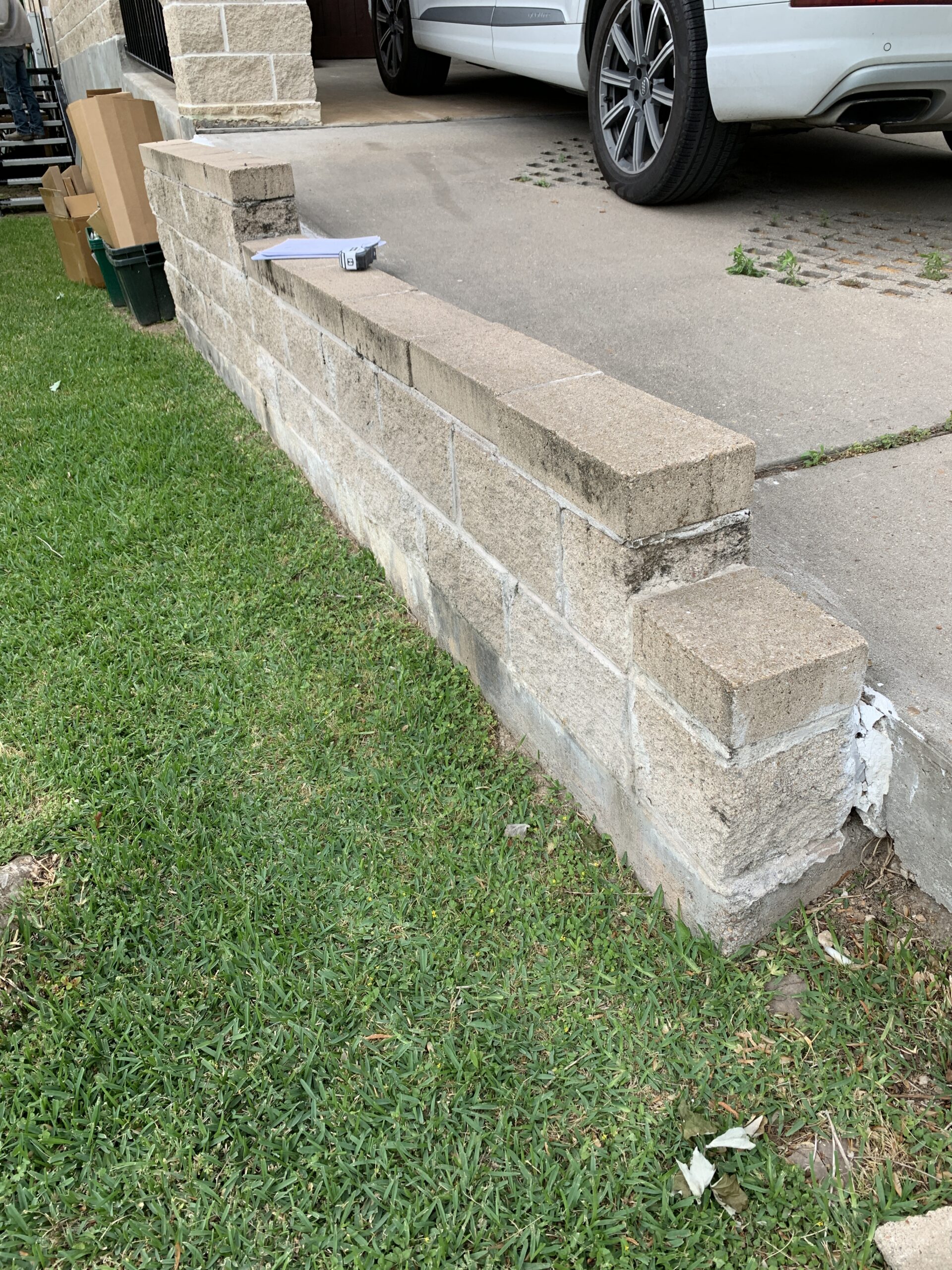 Retaining wall before replacement