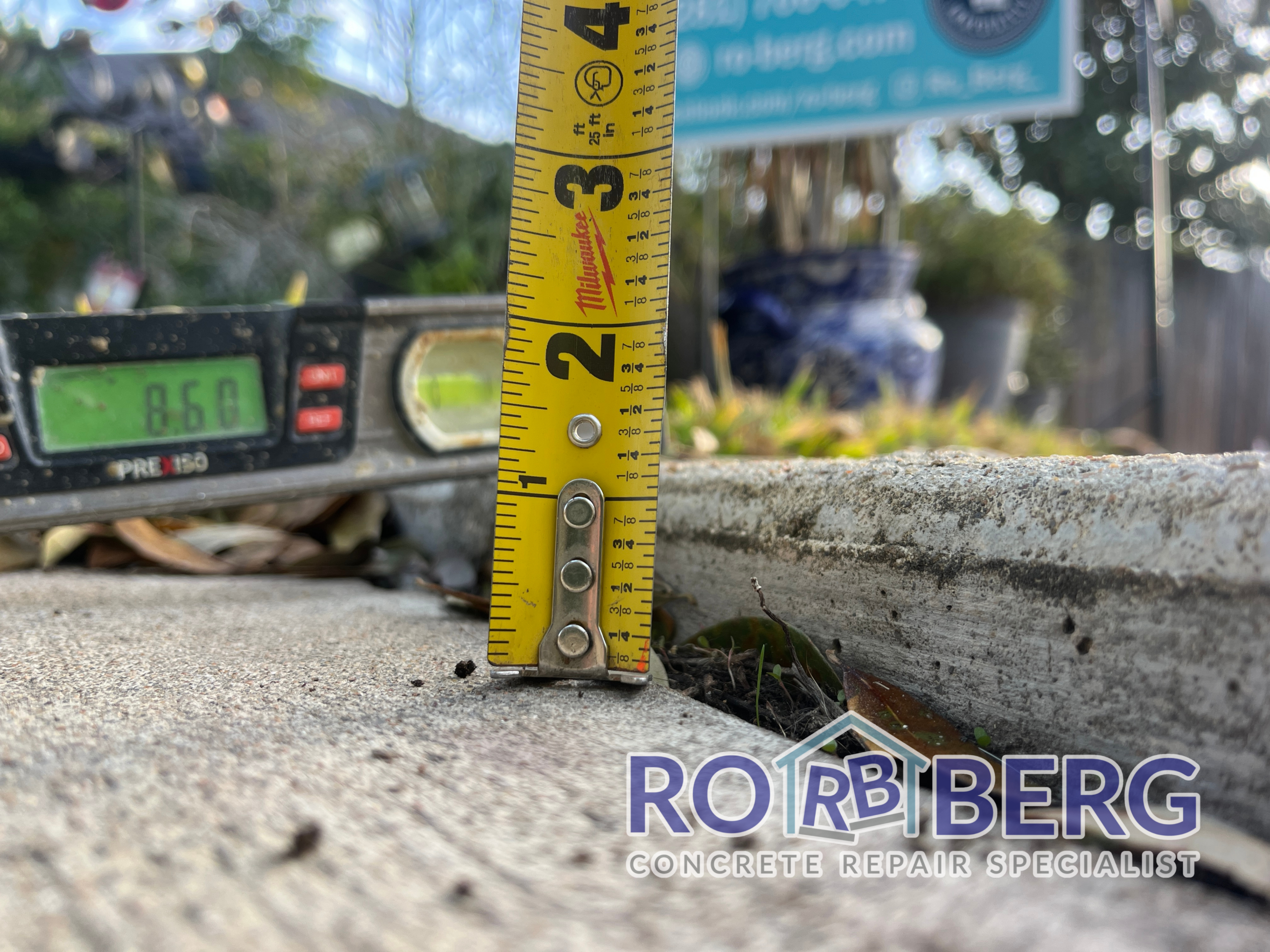 Driveway before concrete lifting